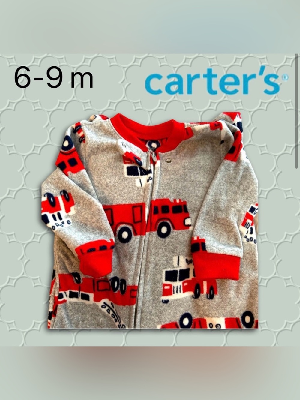 🇺🇸❄️👍GUC CARTER’S | 6 m| Baby Warm Sleeper - Firefighters 🚒